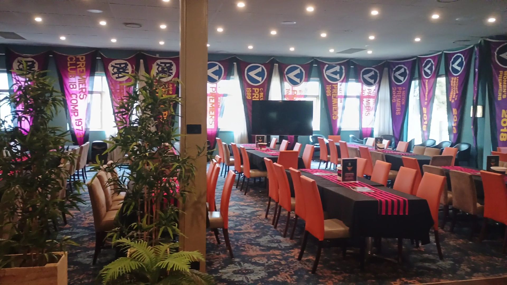 Tables set in the Holyrood Bistro