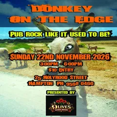Donkey on the Edge, Sunday 22 November, 3pm to 6pm