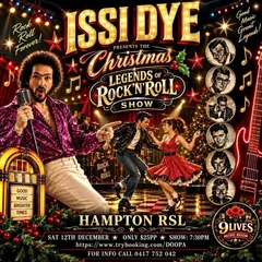 Issi Dye Christmas Legends of Rock and Roll show, Saturday 12 December, 7:30pm